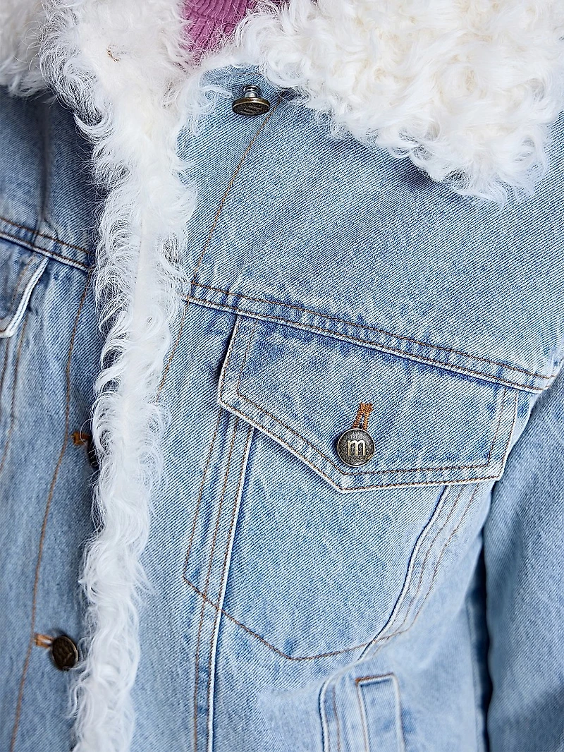 Quilted Lined Denim Jacket with Kalgan Lamb Trims