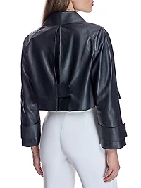 Cropped Leather Shirt Jacket