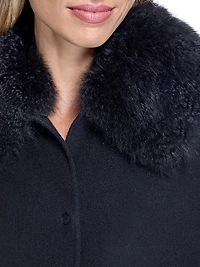 Loro Piana Cashmere Cape with Detachable Shearling Collar