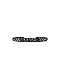 Sculpted Cable Cuff Bracelet Black Titanium, 7MM