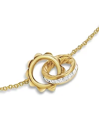 Crossover Trio Chain Necklace in 18K Yellow Gold with Diamonds, 18.5MM