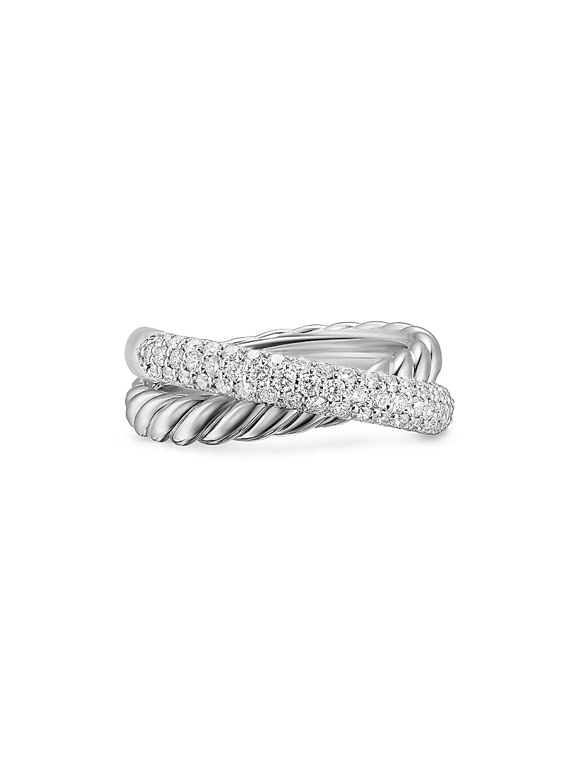 Crossover Two Row Ring Sterling Silver
