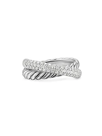 Crossover Two Row Ring Sterling Silver