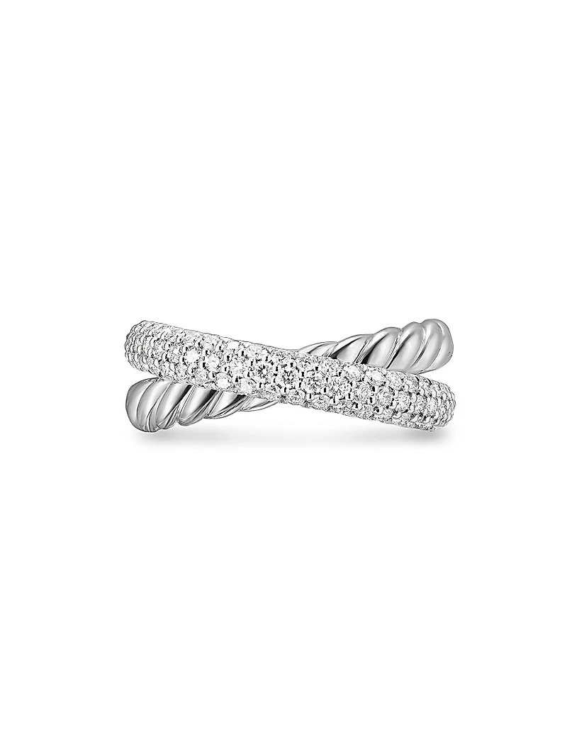 Crossover Two Row Ring Sterling Silver