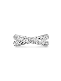 Crossover Two Row Ring Sterling Silver
