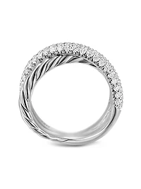 Crossover Two Row Ring Sterling Silver