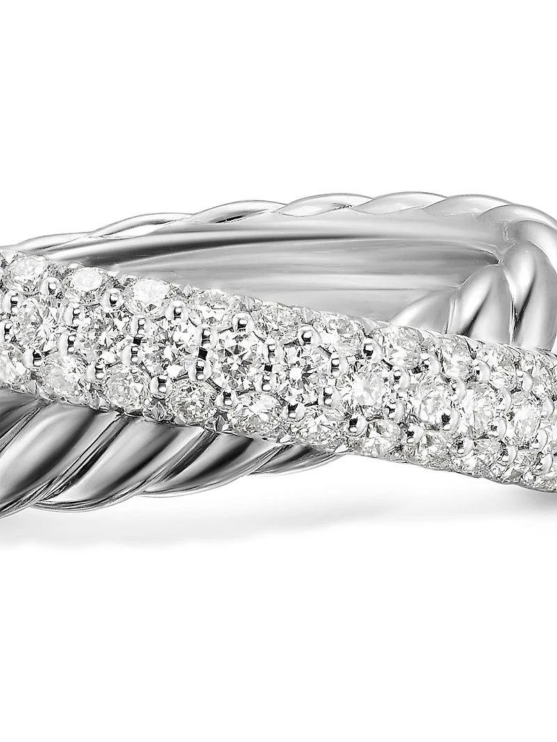 Crossover Two Row Ring Sterling Silver