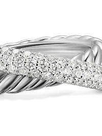 Crossover Two Row Ring Sterling Silver