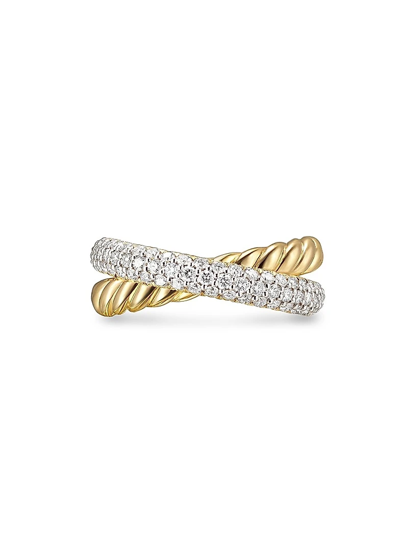 Crossover Two Row Ring 18K Yellow Gold