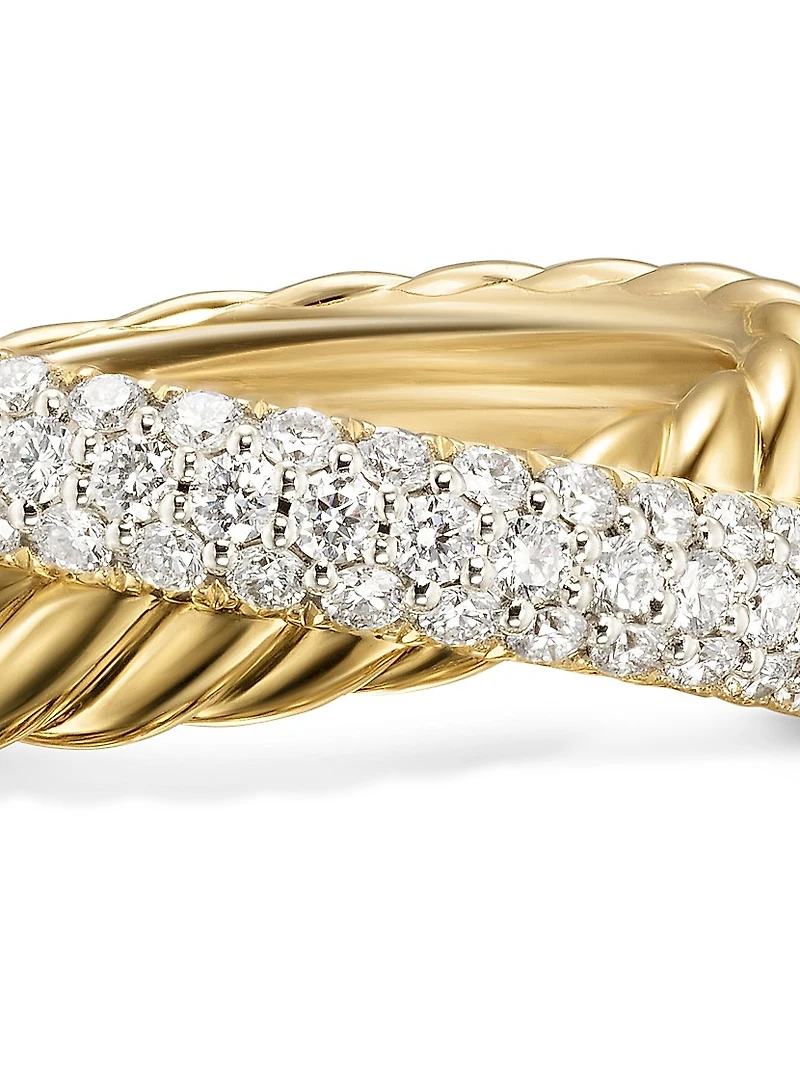 Crossover Two Row Ring 18K Yellow Gold