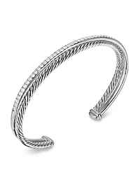 Crossover Two Row Bracelet Sterling Silver