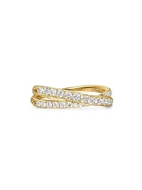 Pavé Crossover Ring 18K Yellow Gold