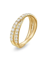 Pavé Crossover Ring 18K Yellow Gold