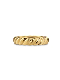 Sculpted Cable Band Ring 18K Yellow Gold, 5MM