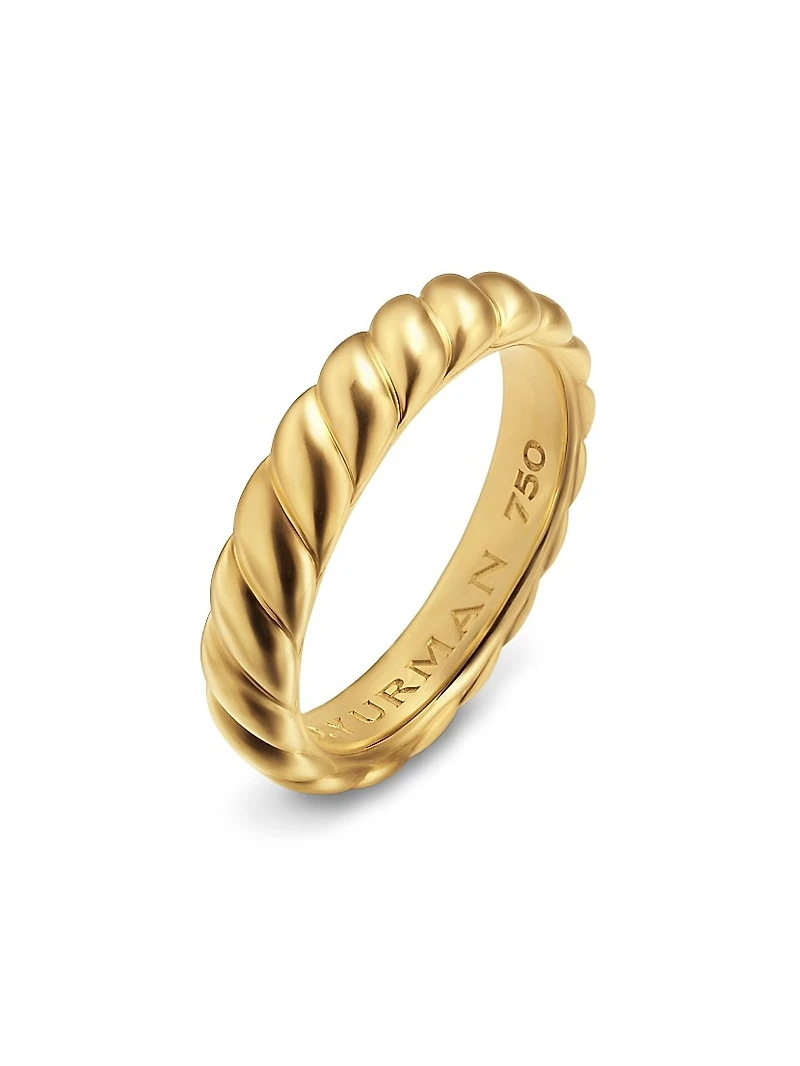 Sculpted Cable Band Ring 18K Yellow Gold, 5MM