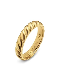Sculpted Cable Band Ring 18K Yellow Gold, 5MM