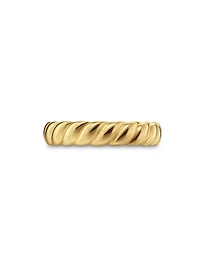 Sculpted Cable Band Ring 18K Yellow Gold, 5MM