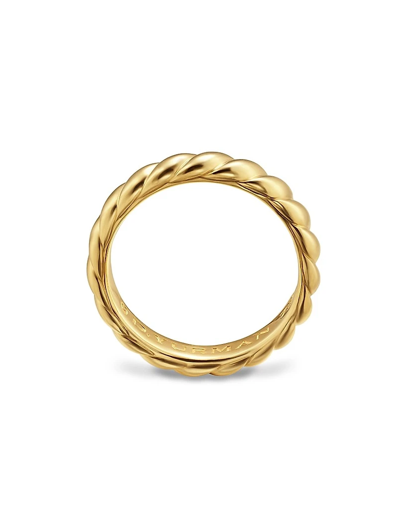 Sculpted Cable Band Ring 18K Yellow Gold, 5MM
