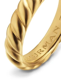 Sculpted Cable Band Ring 18K Yellow Gold, 5MM
