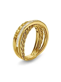 Crossover Trio Three Row Ring 18K Yellow Gold