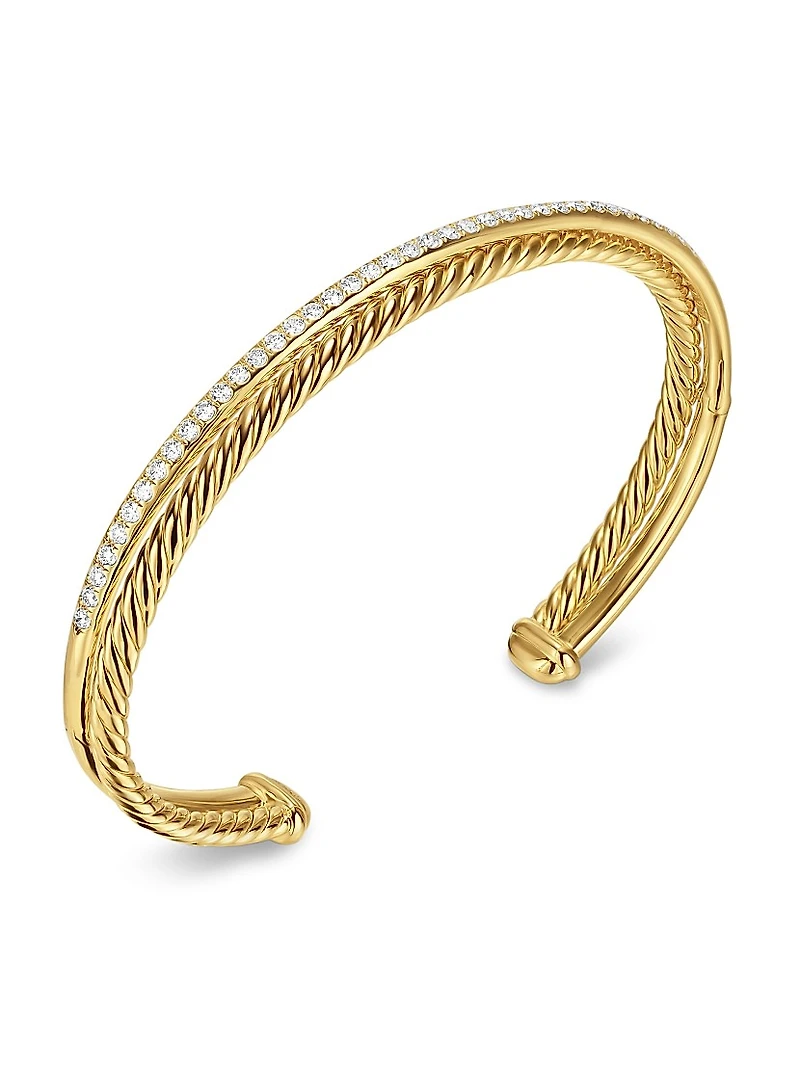 Crossover Two Row Bracelet 18K Yellow Gold