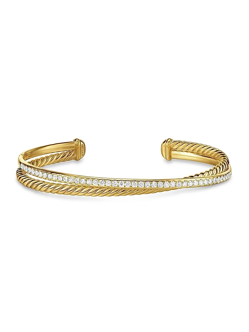 Crossover Two Row Bracelet 18K Yellow Gold