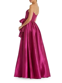 Bow-Detail Satin Taffeta Gown