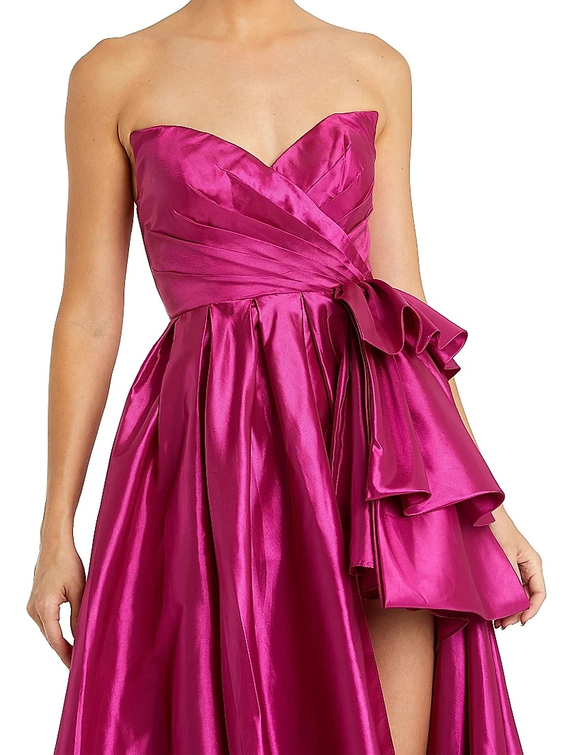 Bow-Detail Satin Taffeta Gown