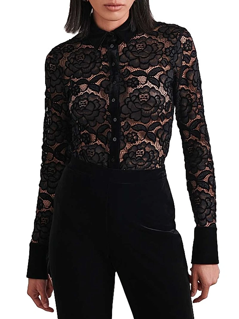 Salinger Sheer Floral Shirt
