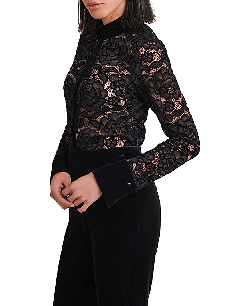 Salinger Sheer Floral Shirt