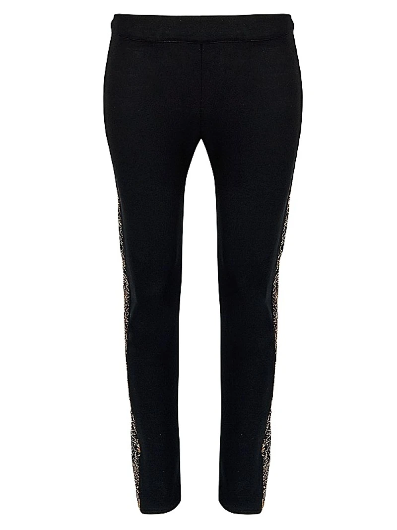 Donna Lace-Trim Leggings