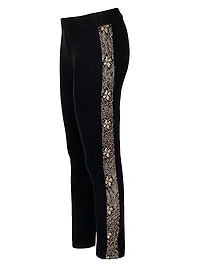 Donna Lace-Trim Leggings
