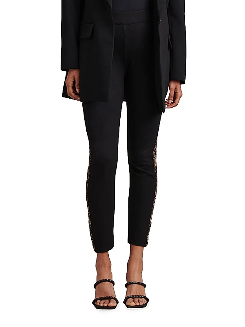 Donna Lace-Trim Leggings