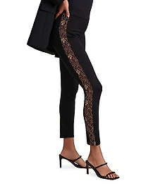 Donna Lace-Trim Leggings