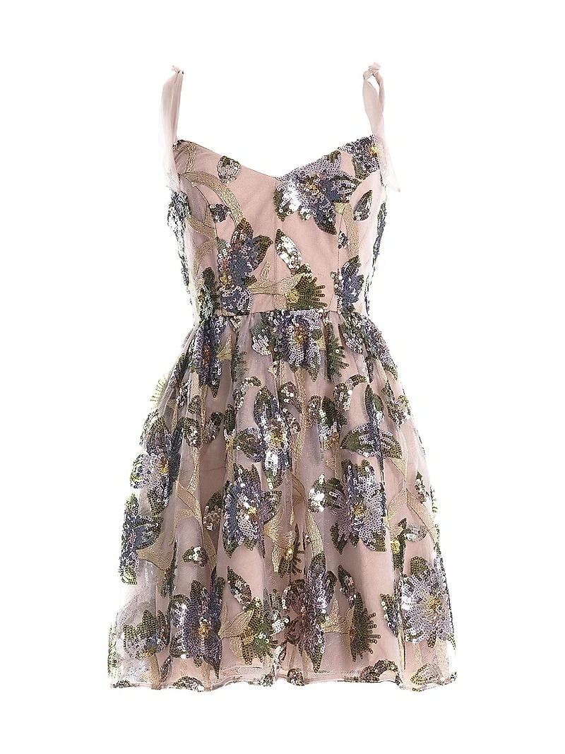 Kaitrin Sequin Fit & Flare Minidress