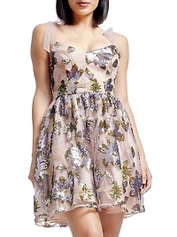 Kaitrin Sequin Fit & Flare Minidress