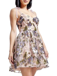 Kaitrin Sequin Fit & Flare Minidress