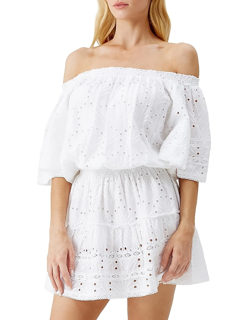 Micha Eyelet Cover-Up Minidress