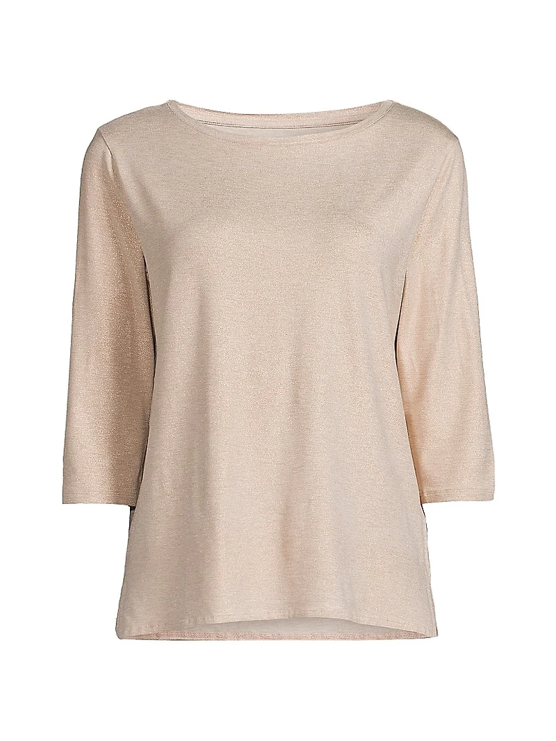 Soft Touch Metallic Boatneck T-Shirt