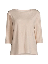 Soft Touch Metallic Boatneck T-Shirt