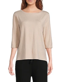 Soft Touch Metallic Boatneck T-Shirt