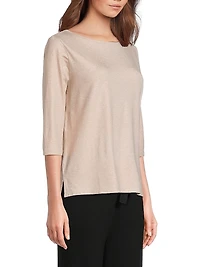 Soft Touch Metallic Boatneck T-Shirt