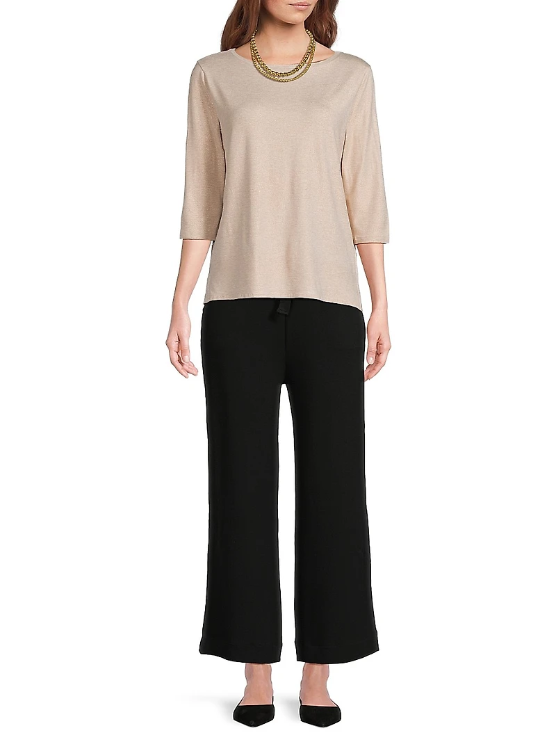 Soft Touch Metallic Boatneck T-Shirt