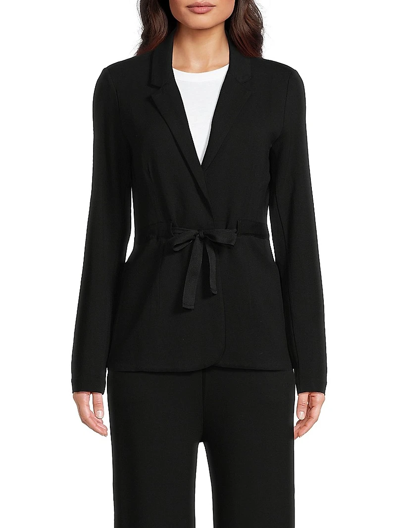 French Terry Grosgrain Tie Blazer