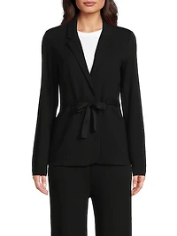 French Terry Grosgrain Tie Blazer