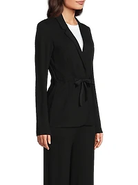 French Terry Grosgrain Tie Blazer