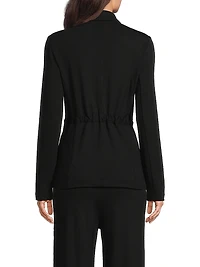 French Terry Grosgrain Tie Blazer