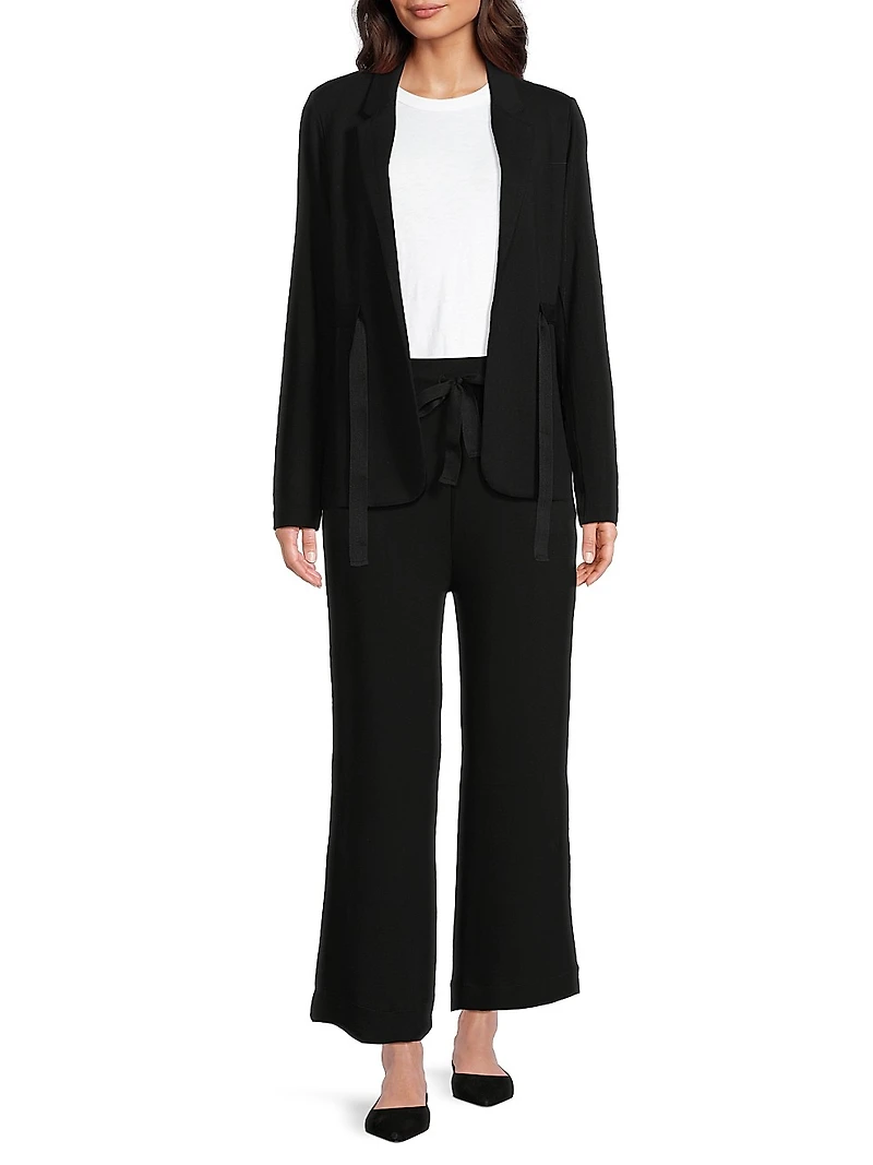 French Terry Grosgrain Tie Blazer