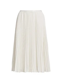 Georgette Pleated Midi-Skirt