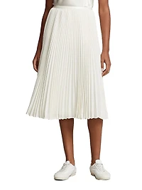 Georgette Pleated Midi-Skirt